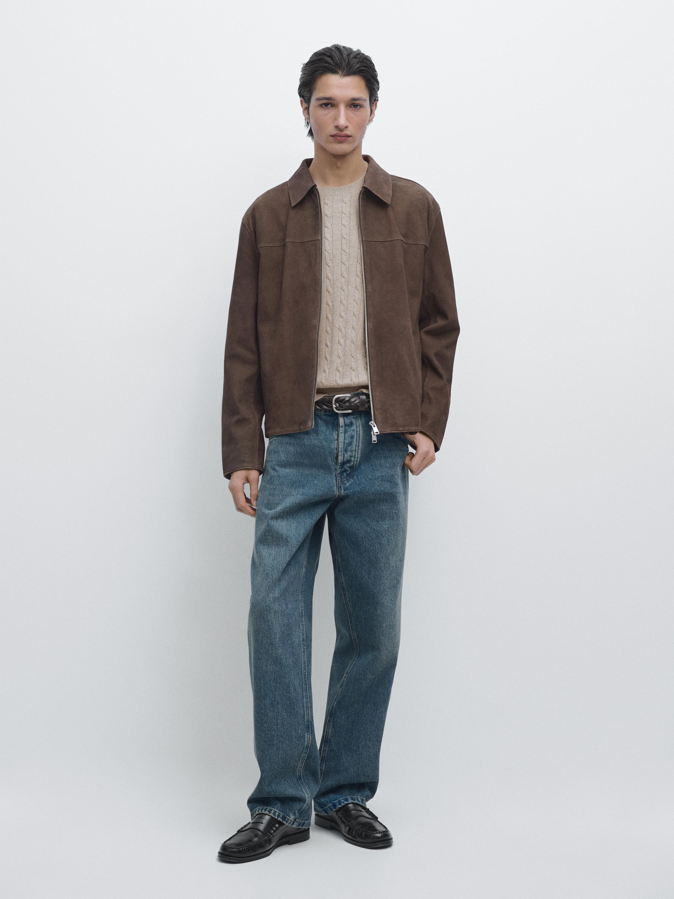 Suede leather jacket